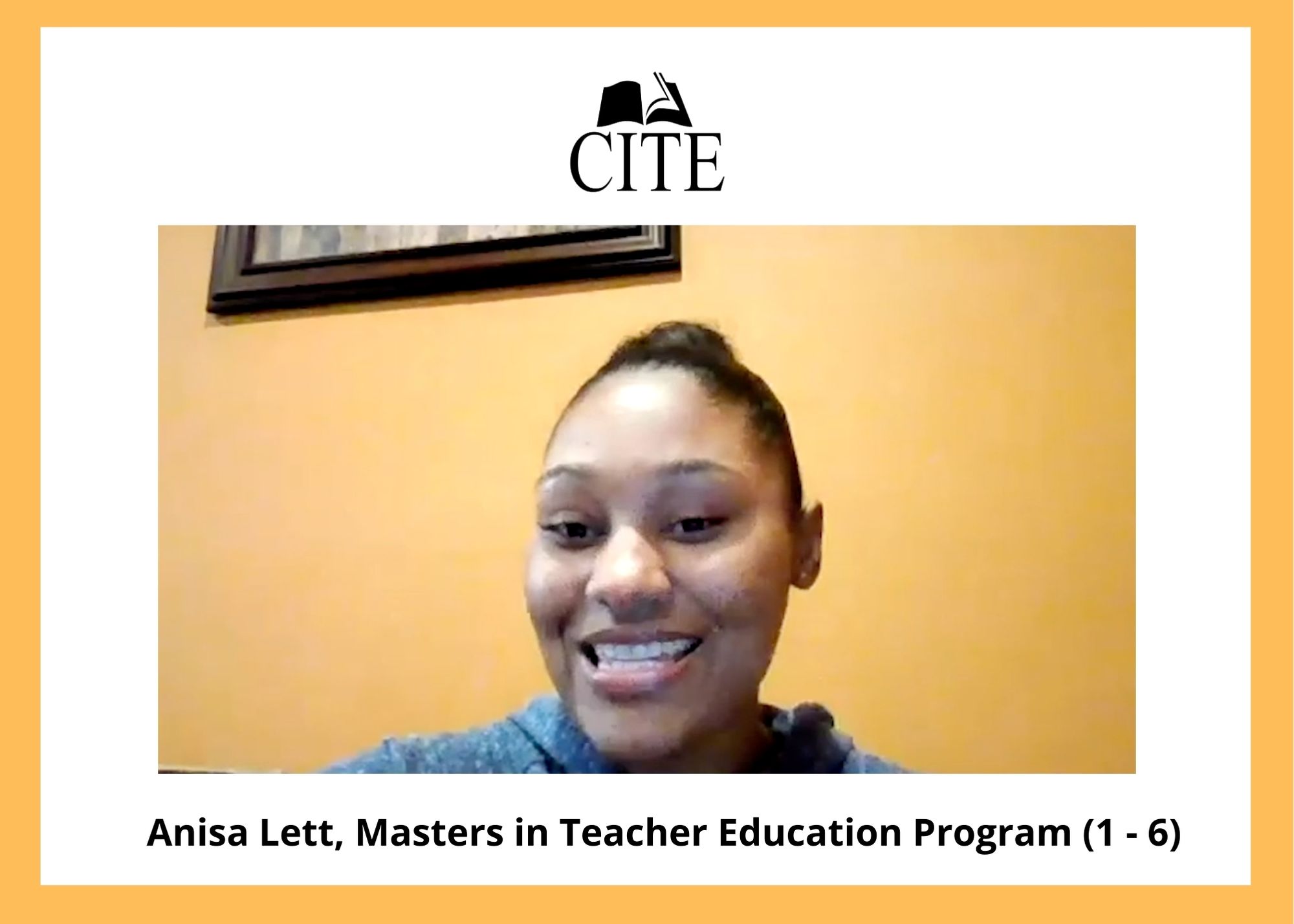 Student Highlight: Anisa Lett (Teacher Education Masters Degree program for Childhood Education Grades 1 – 6)