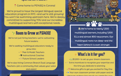 Job Post: Join PS143Q in Corona!